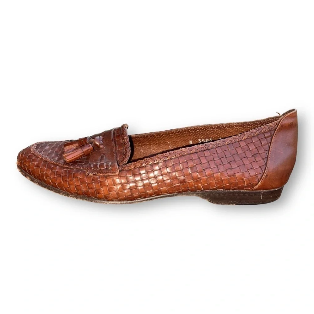 🧵 Bragano by Cole Haan Woven Leather Loafers‎ 👞 Tassel Slip-Ons | Size 10.5